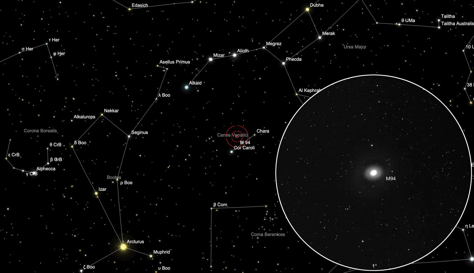 Finder Chart Galaxy Messier 94