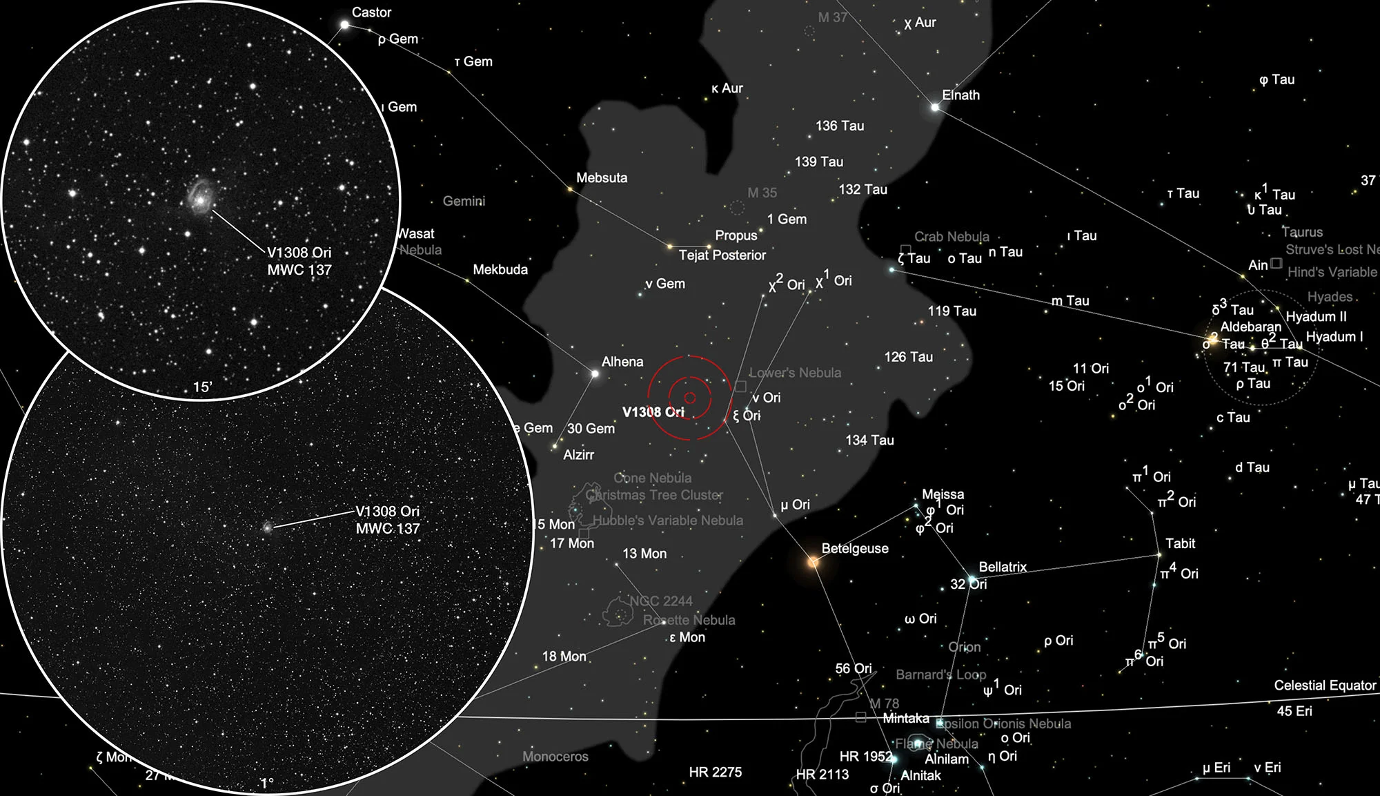 Chart Galactic Nebula MWC 137