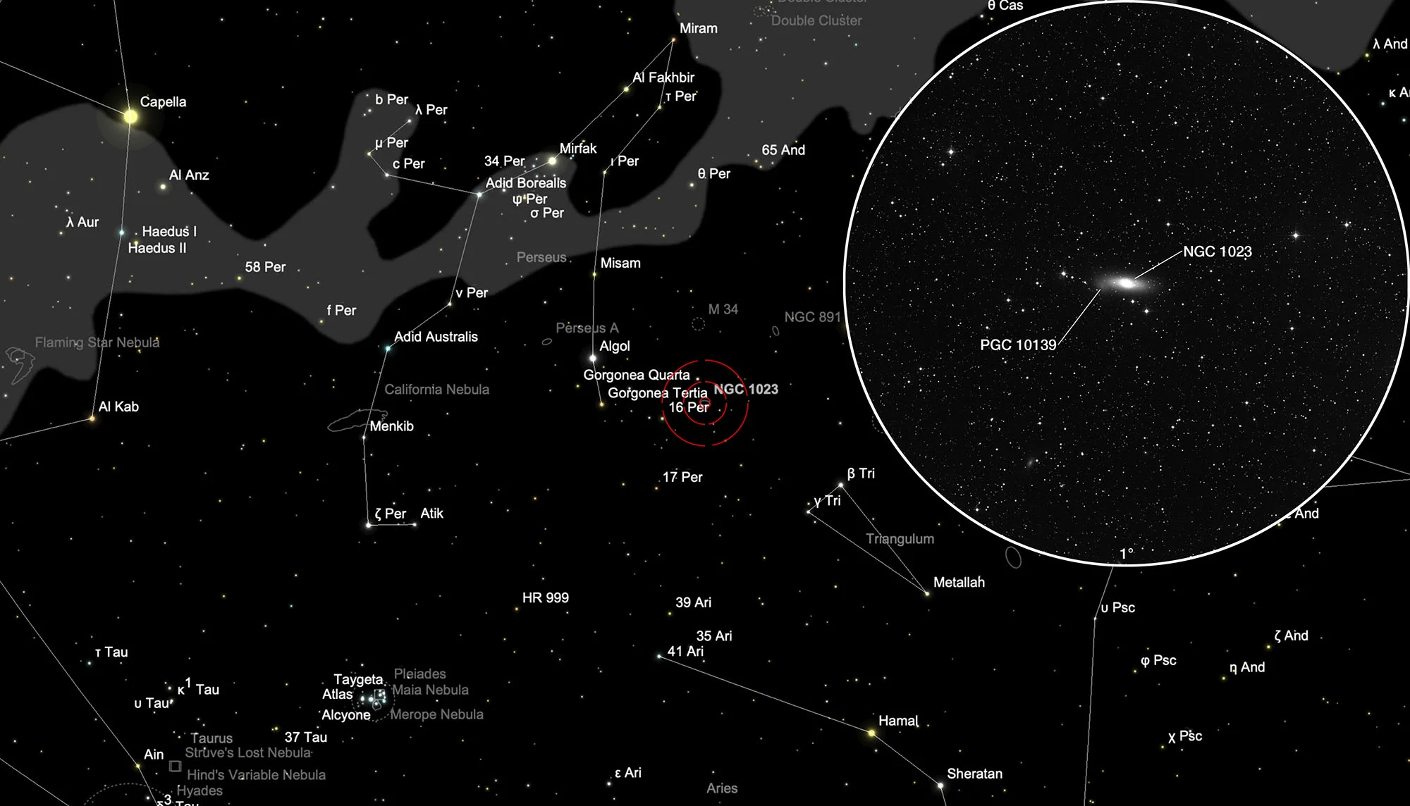 Finder Chart Galaxy NGC 1023