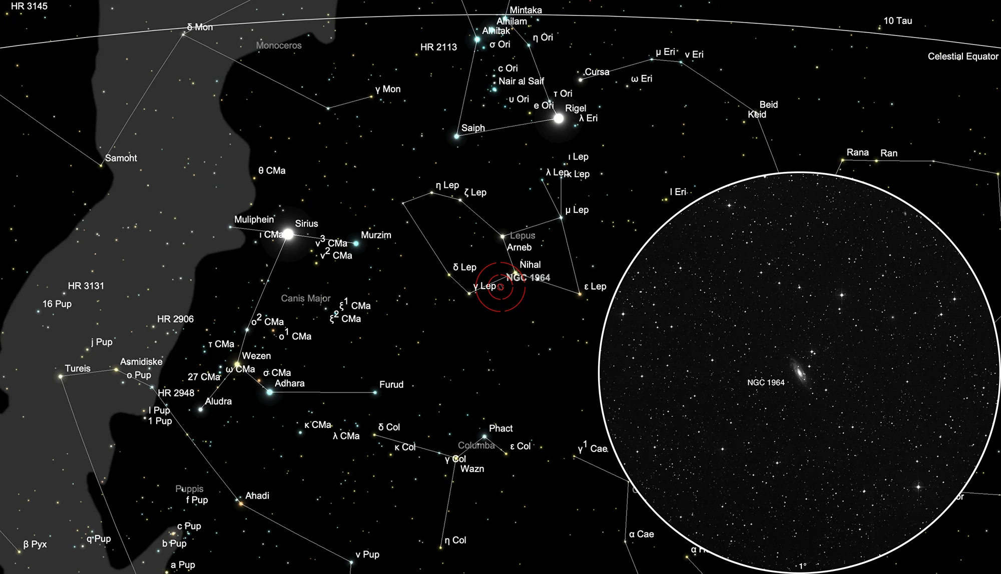 Finder Chart Galaxy NGC 1964