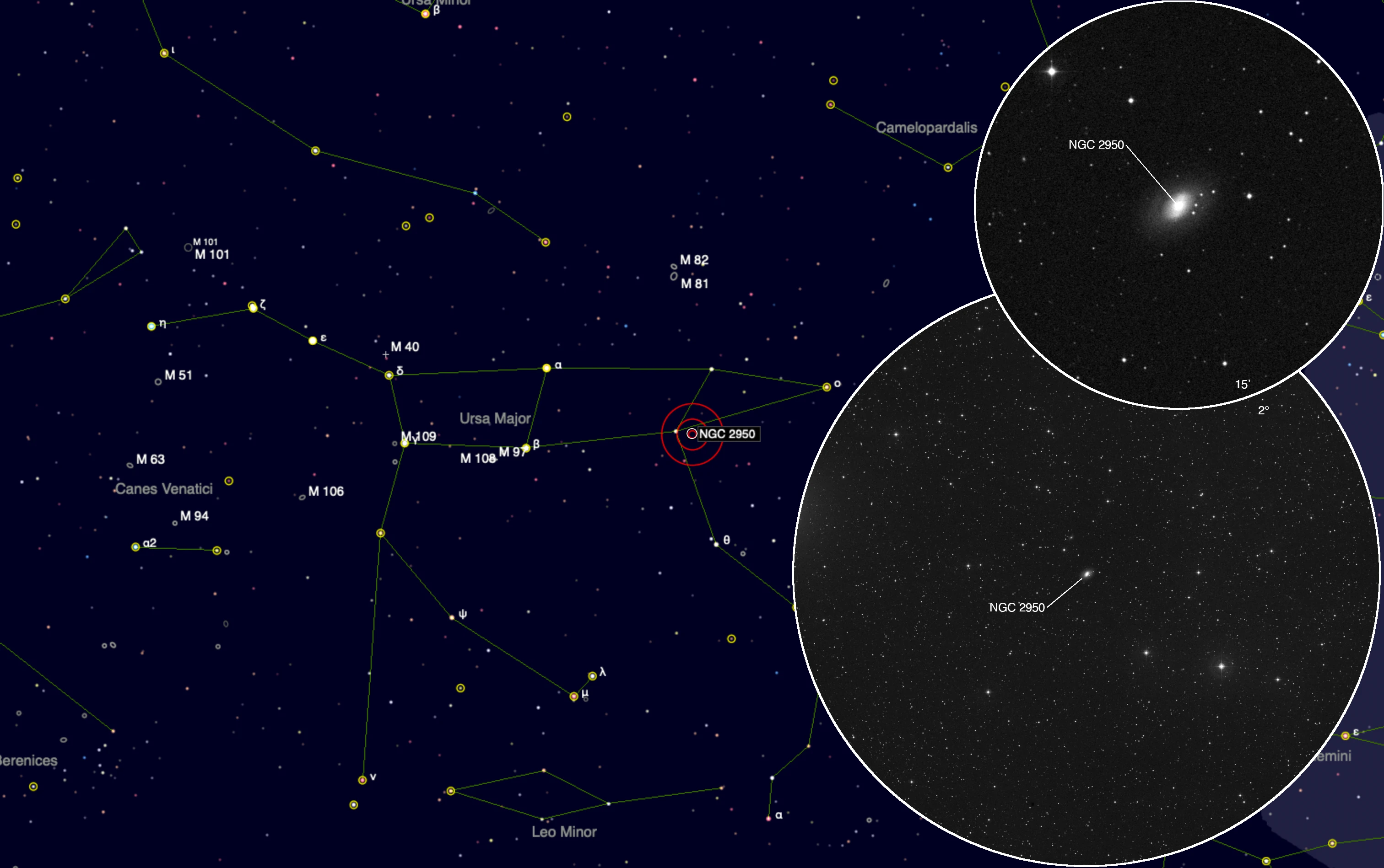 Auffindkarte Galaxie NGC 2950