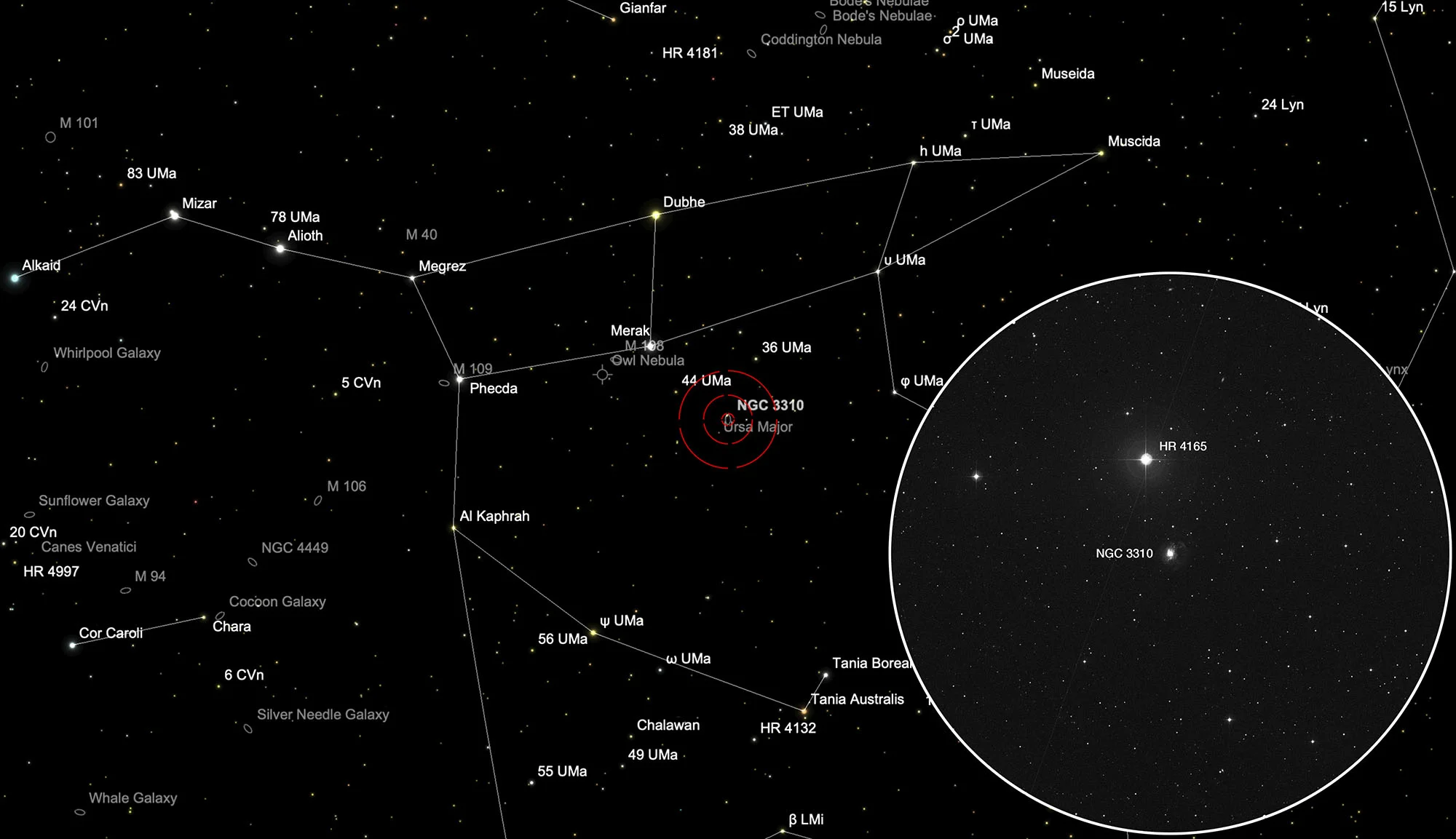 Finder Chart Galaxy NGC 3310 (Arp 217)