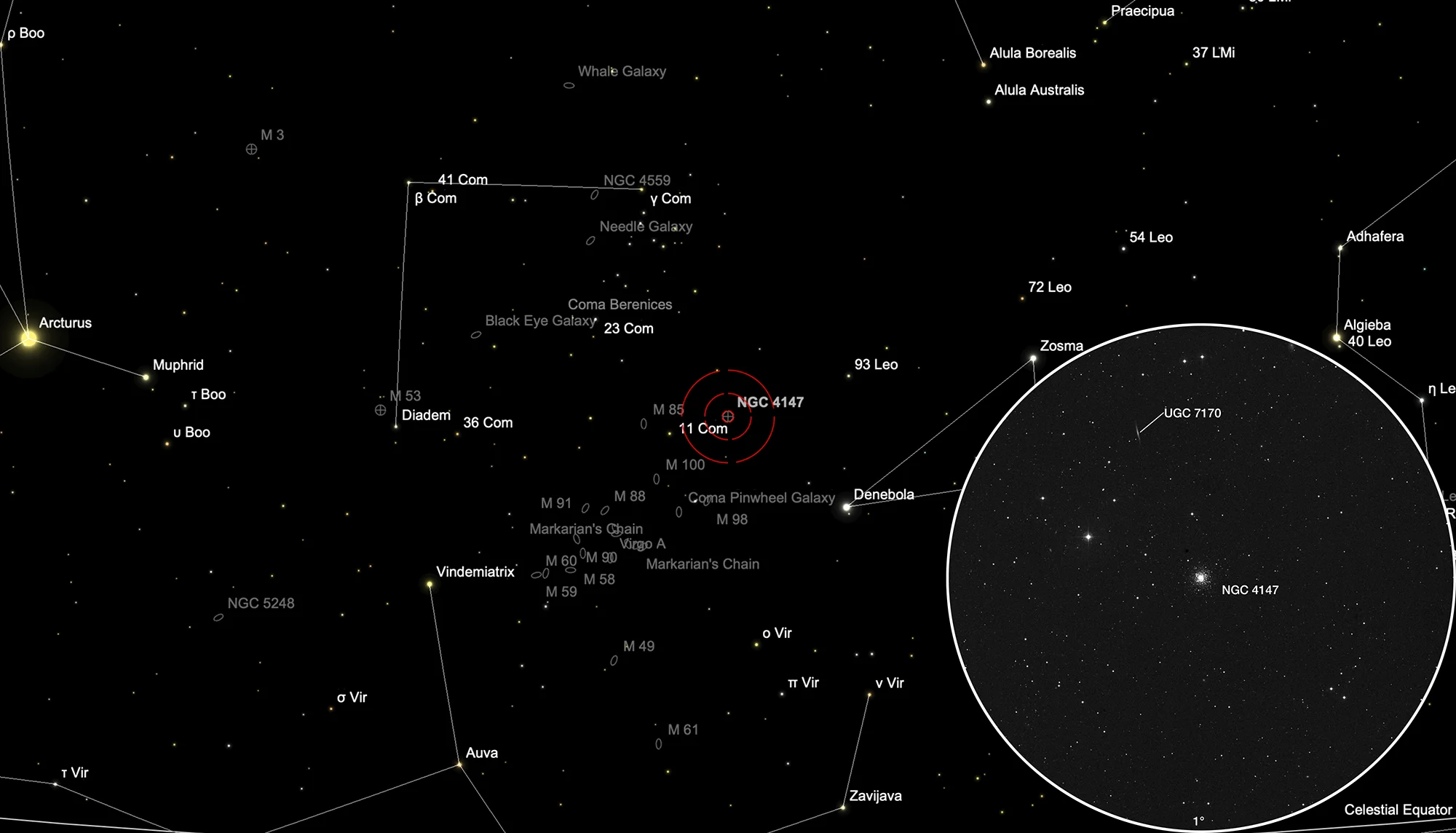 Auffindkarte Kugelsternhaufen NGC 4147