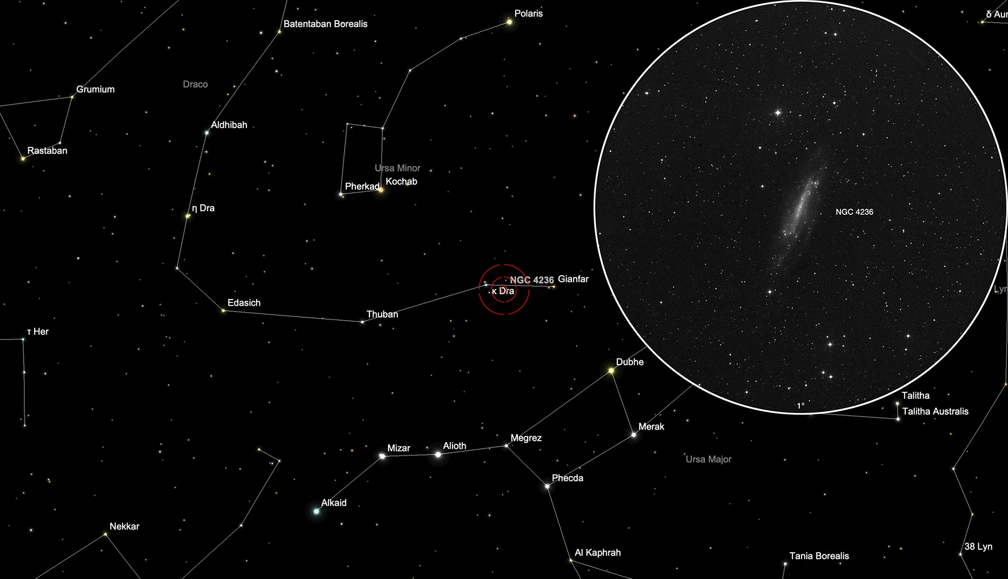 Auffindkarte Galaxie NGC 4236