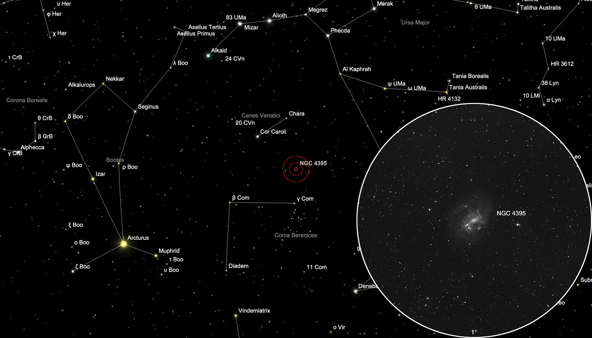 Chart Galaxy NGC 4395