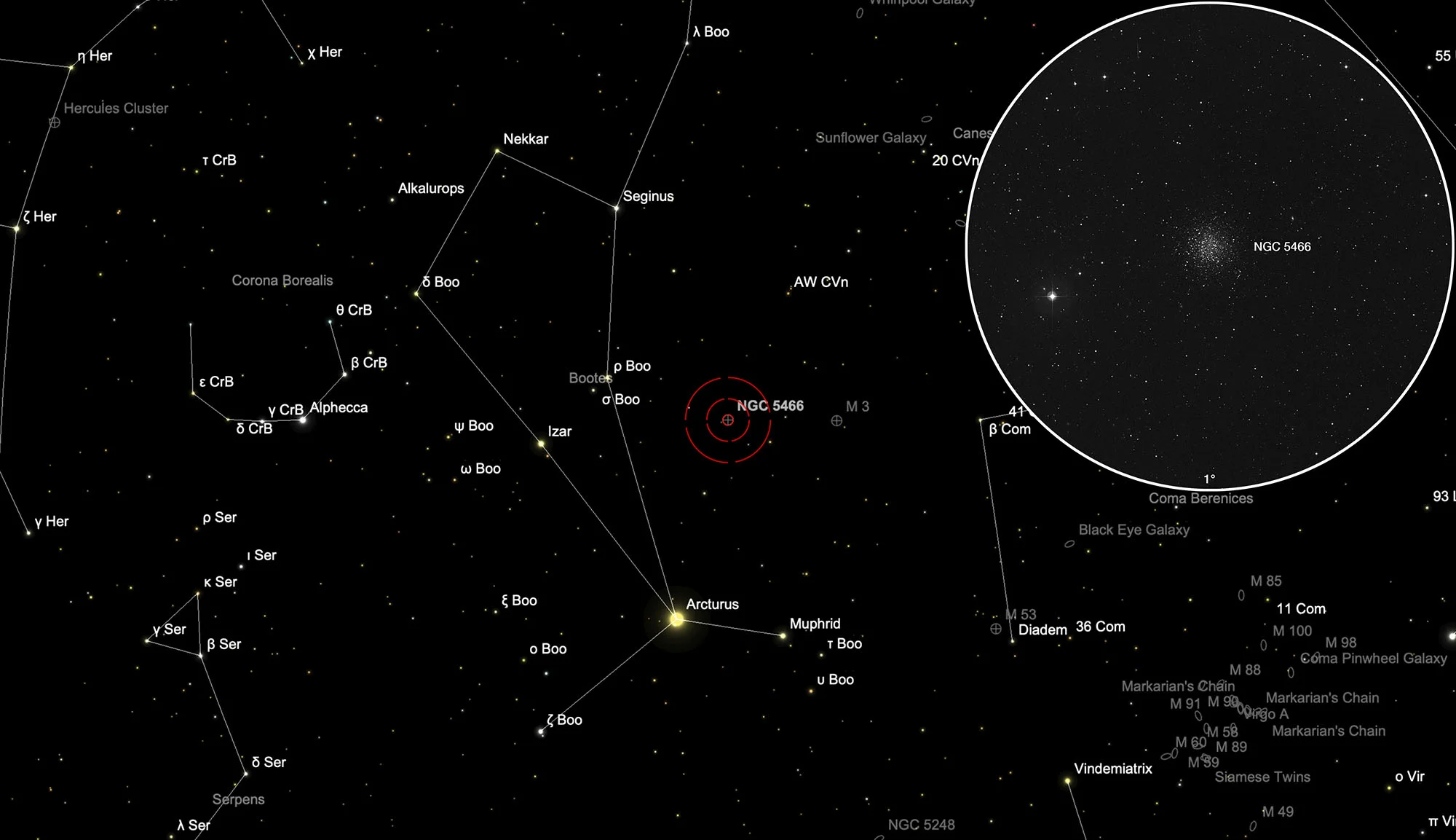 Finder Chart Globular Cluster NGC 5466
