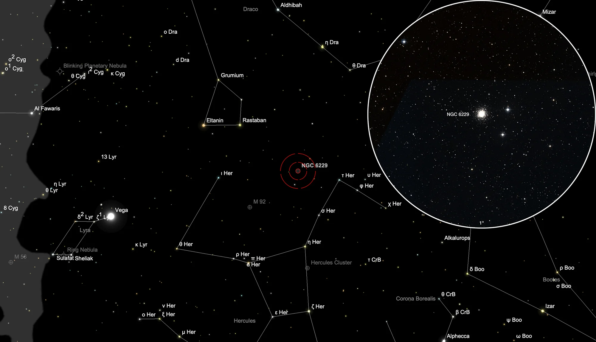 Finder Chart Globular Cluster NGC 6229