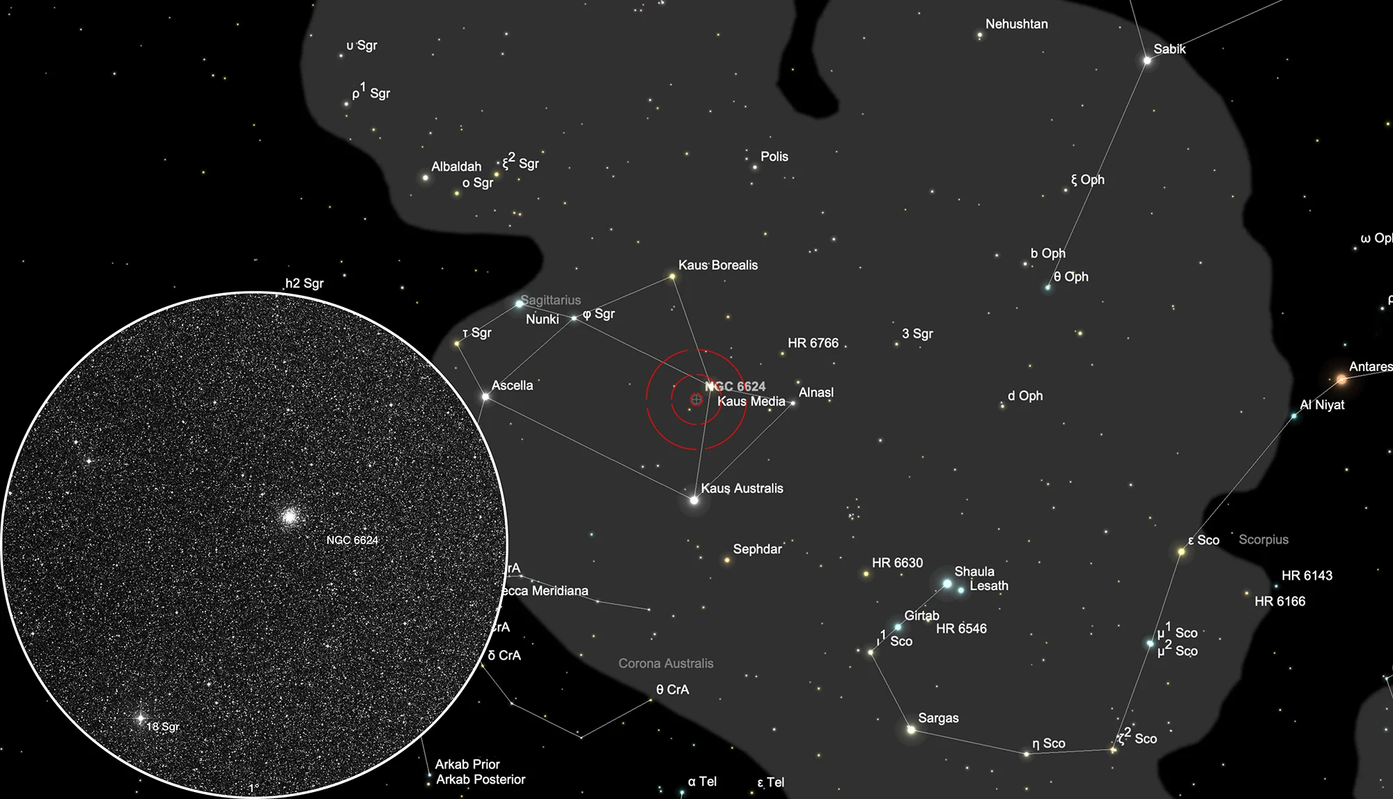 Finder Chart Globular Cluster NGC 6624
