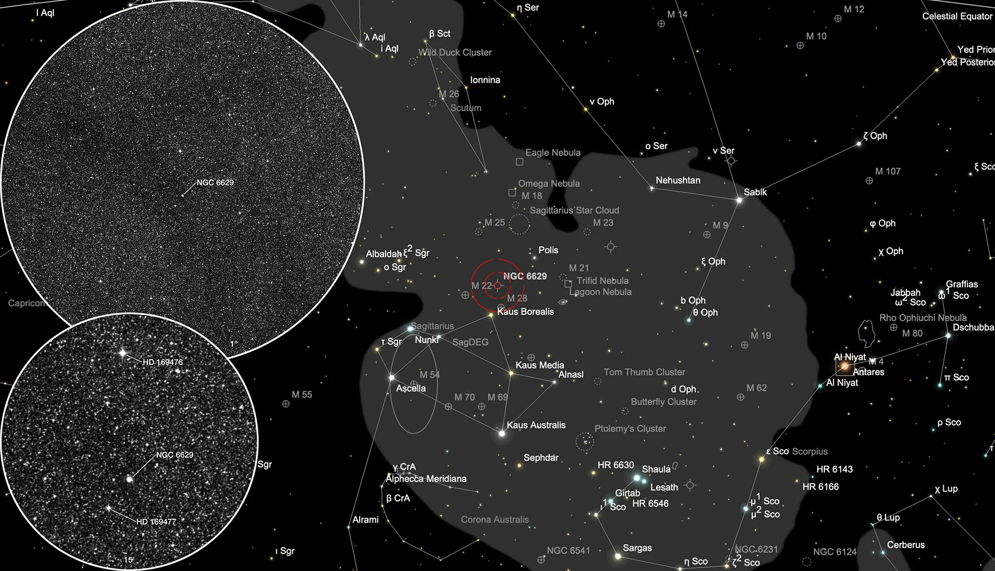 Finder Chart Planetary Nebula NGC 6629