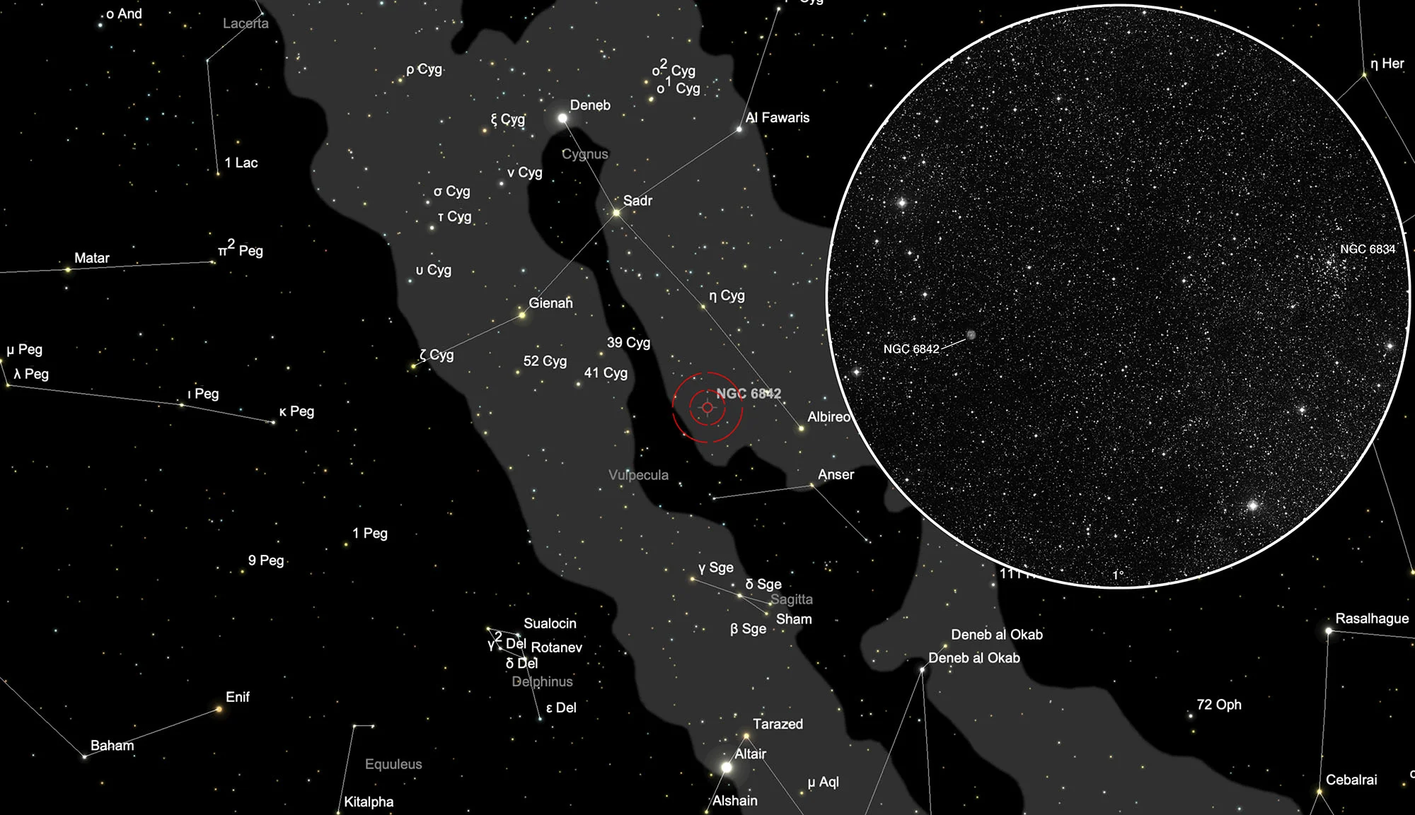 Finder Chart Planetary Nebula NGC 6842