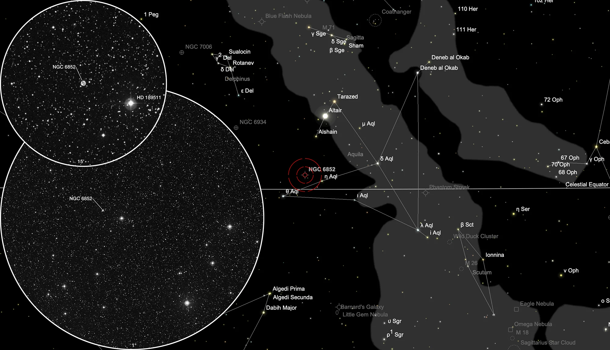 Finder Chart Planetary Nebula NGC 6852
