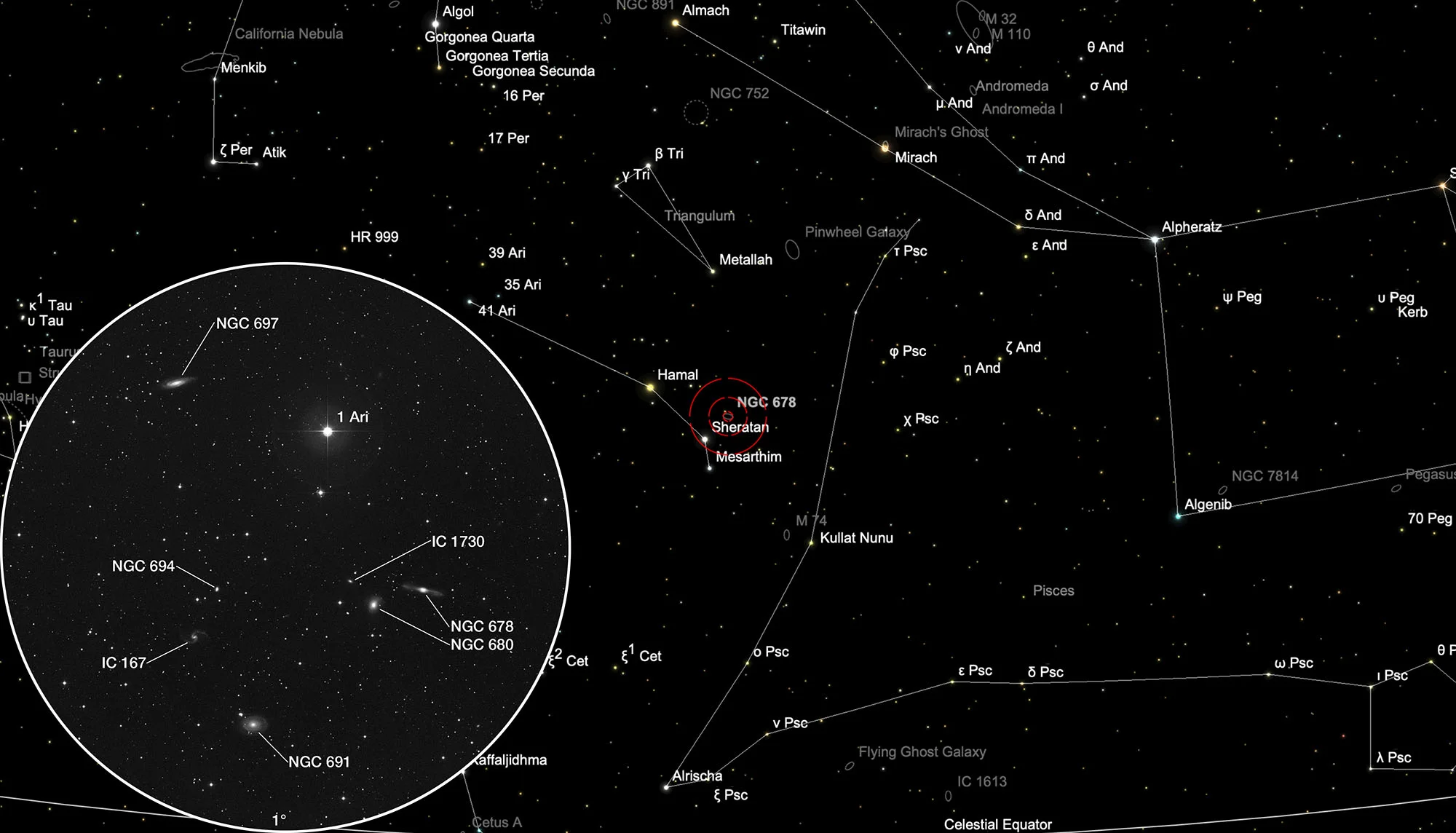 Finder Chart NGC 691 Galaxy Group