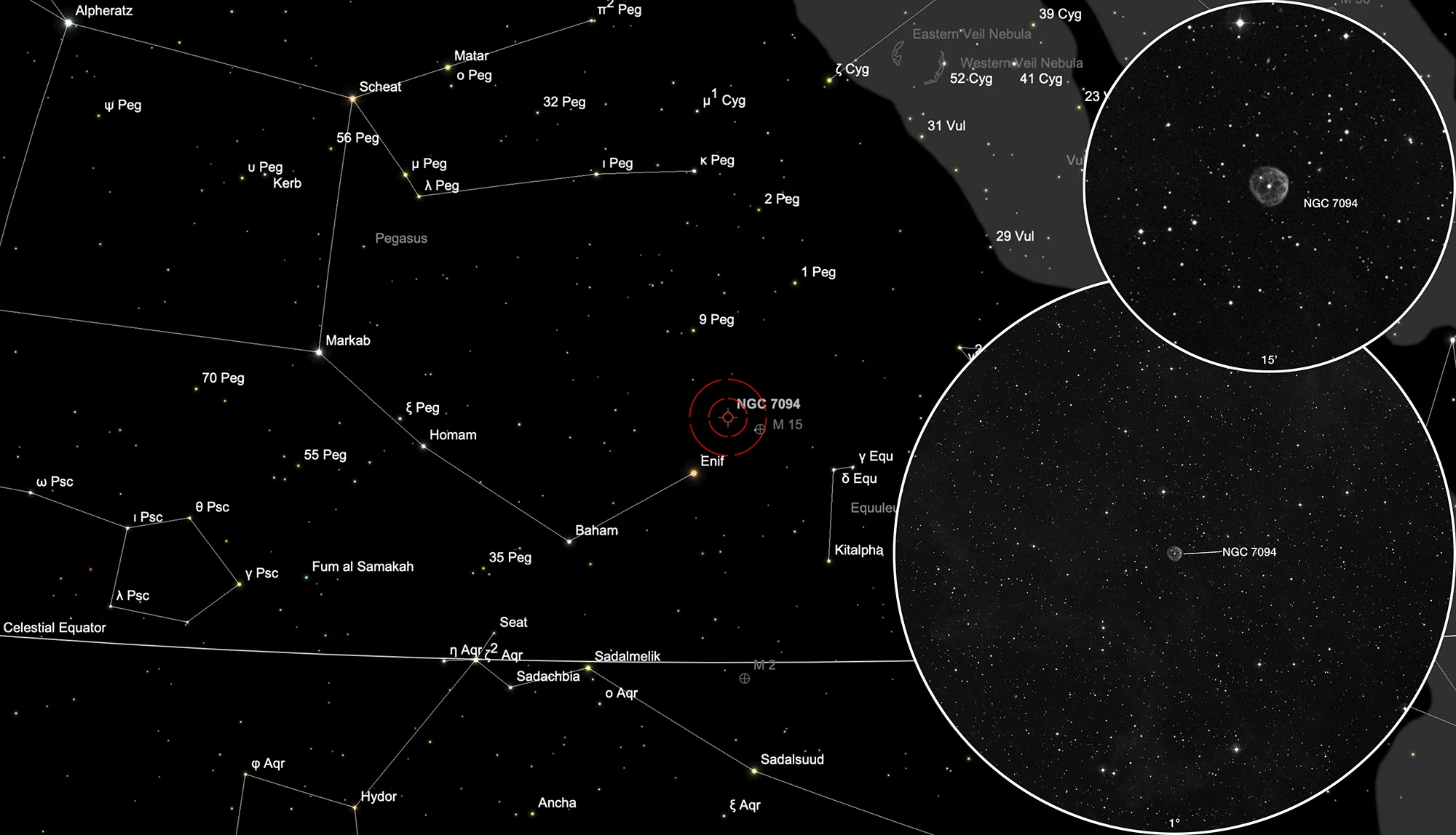 Finder Chart Planetary Nebula NGC 7094