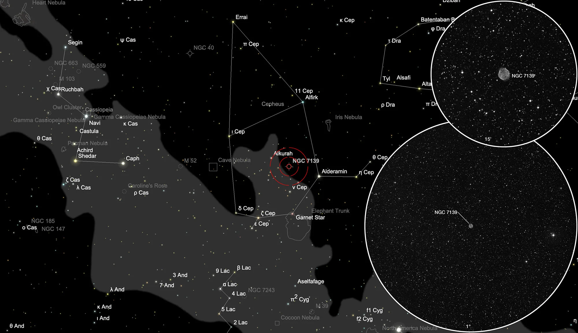 Finder Chart Planetary Nebula NGC 7139