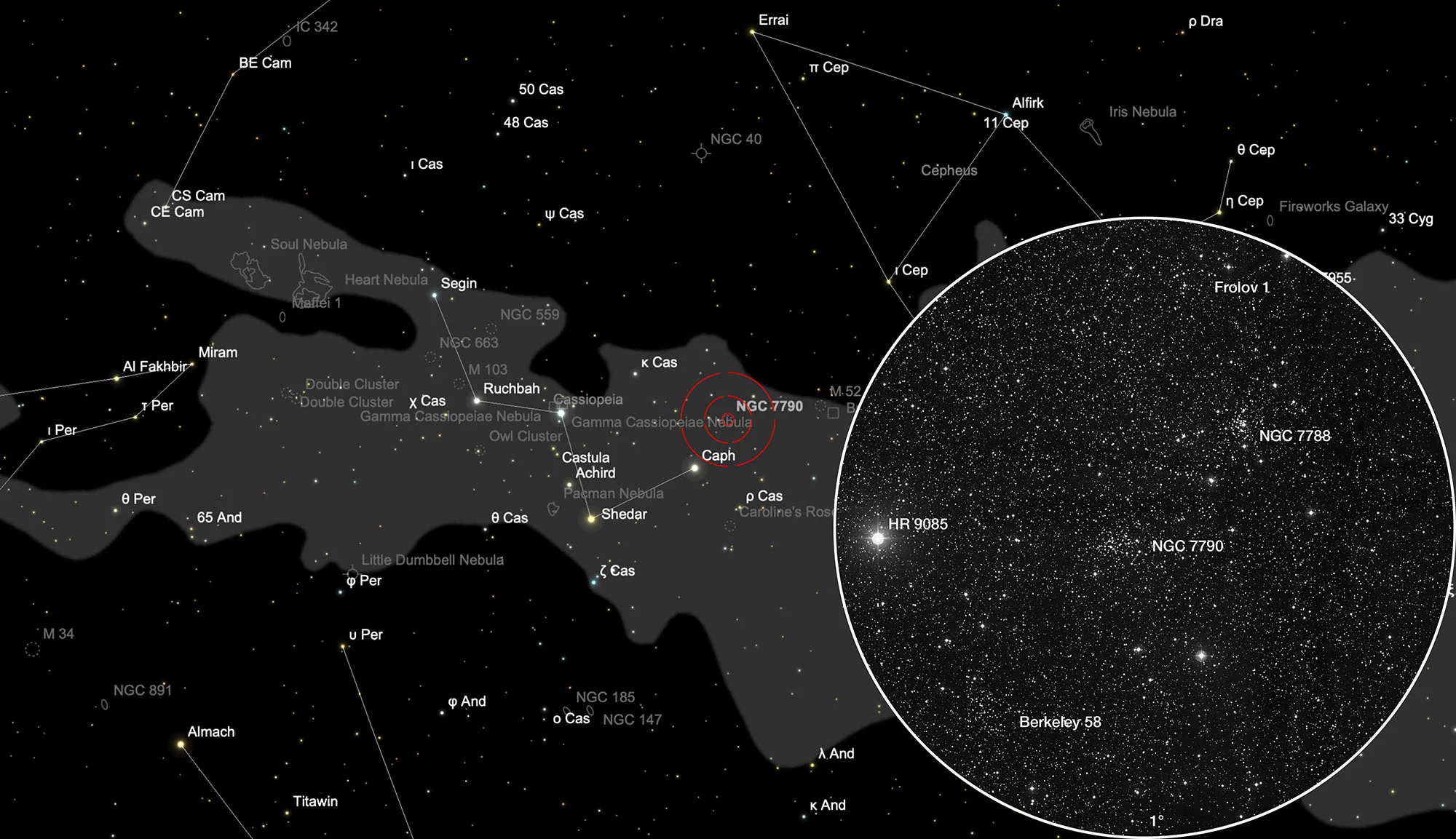 Chart Clusters NGC 7788 & NGC 7790