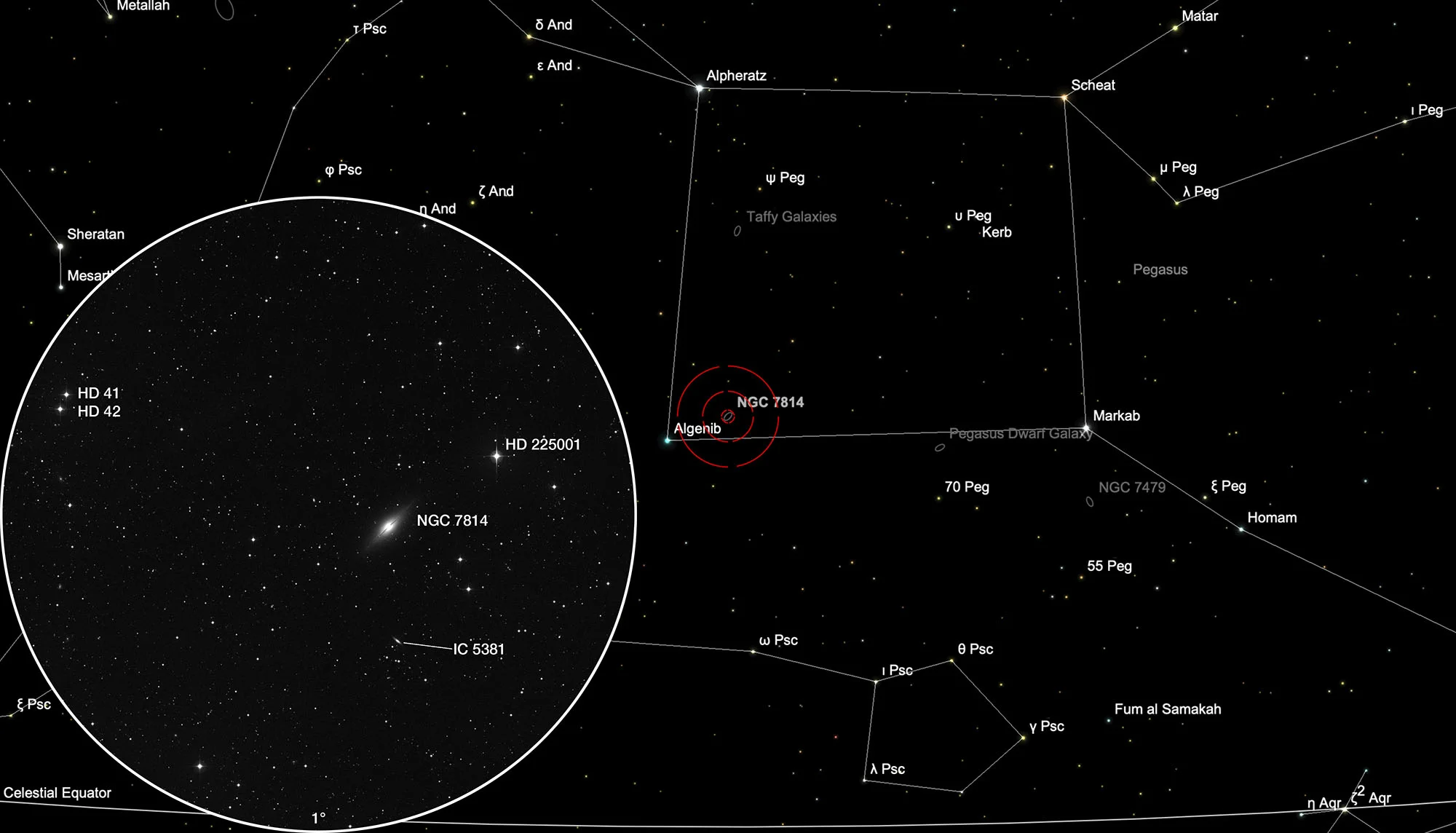 Finder Chart Little Sombrero (NGC 7814)