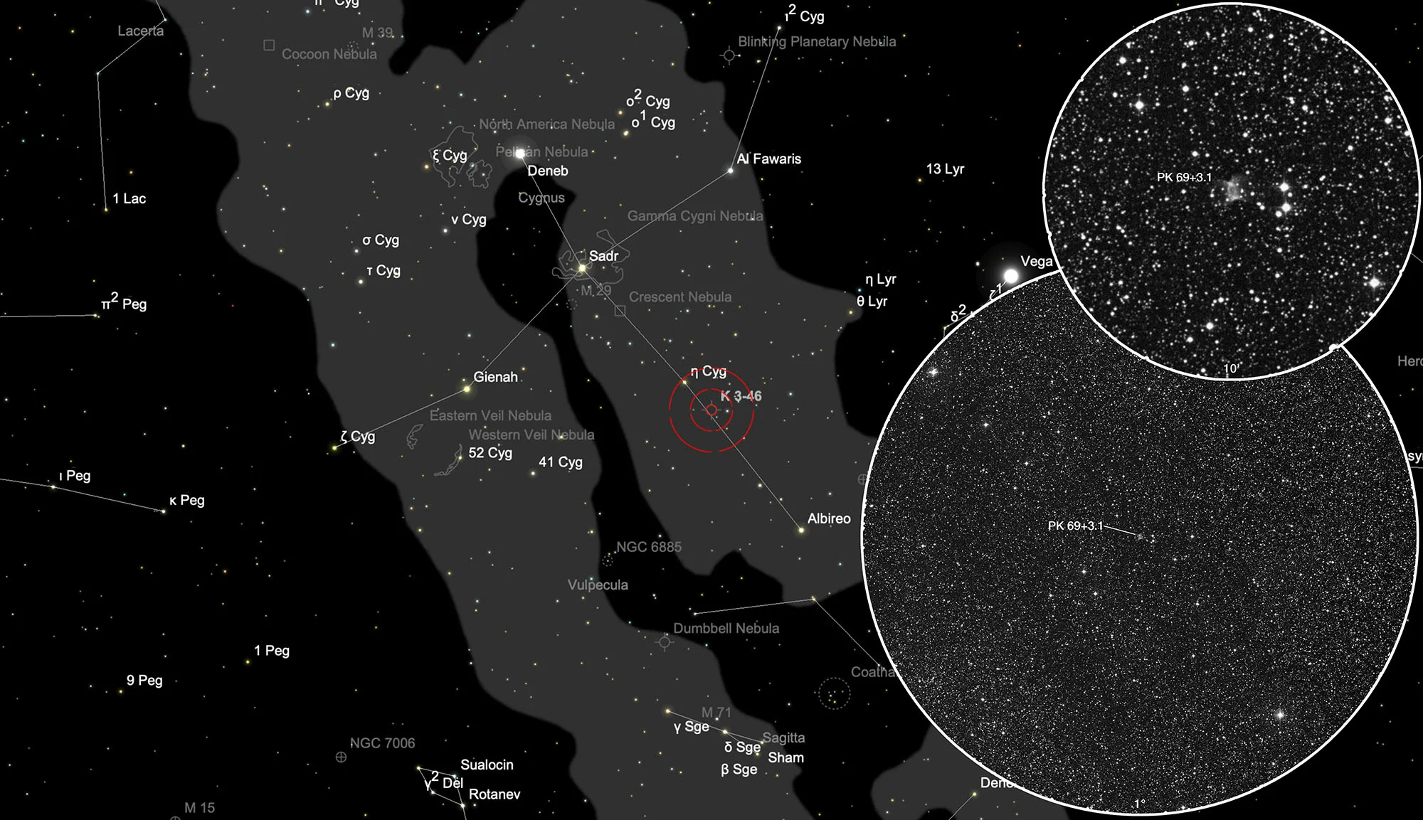 Chart Planetary Nebula Kohoutek 3-46