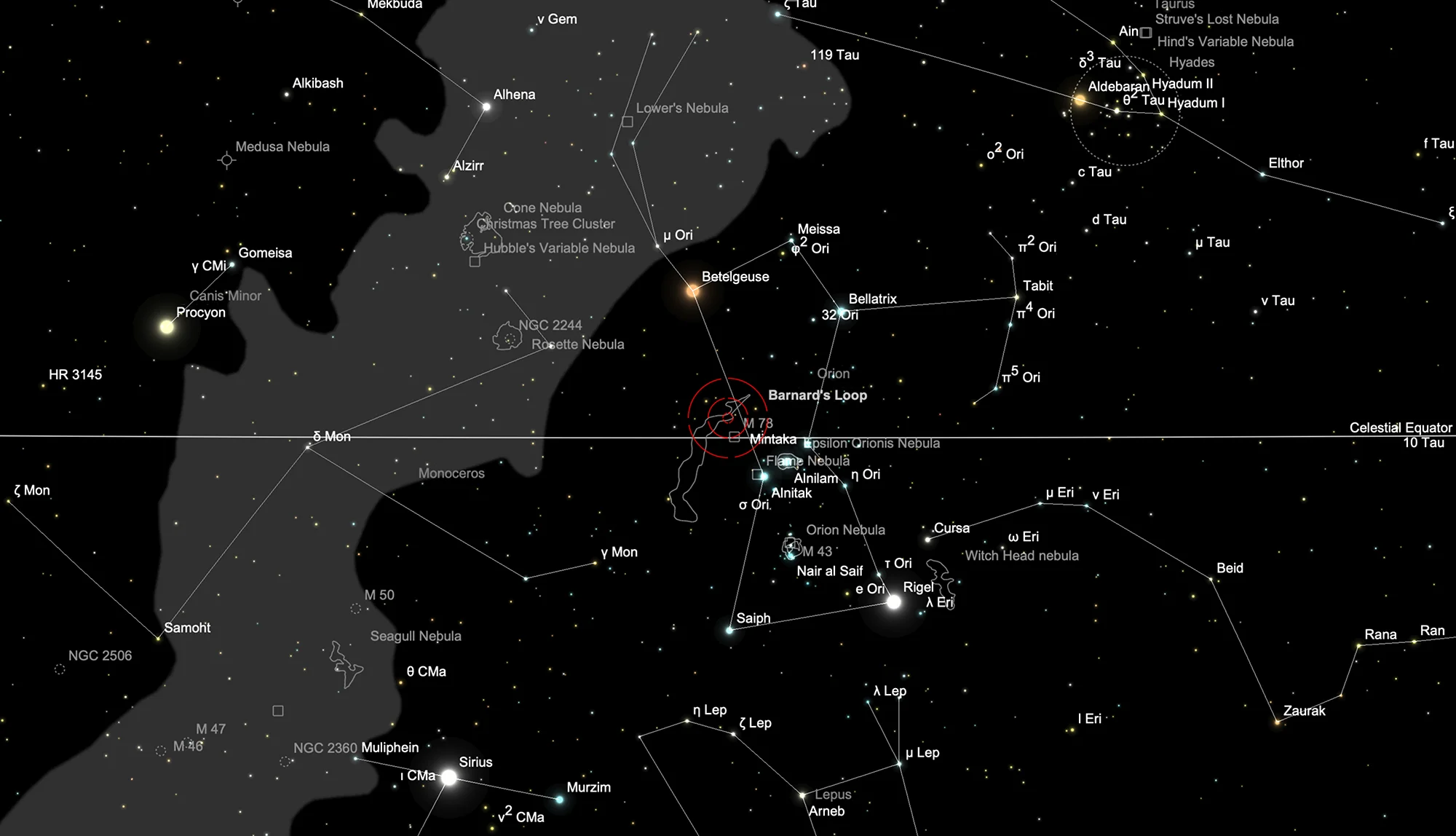 Finder Chart Barnard's Loop (Sh 2-276)