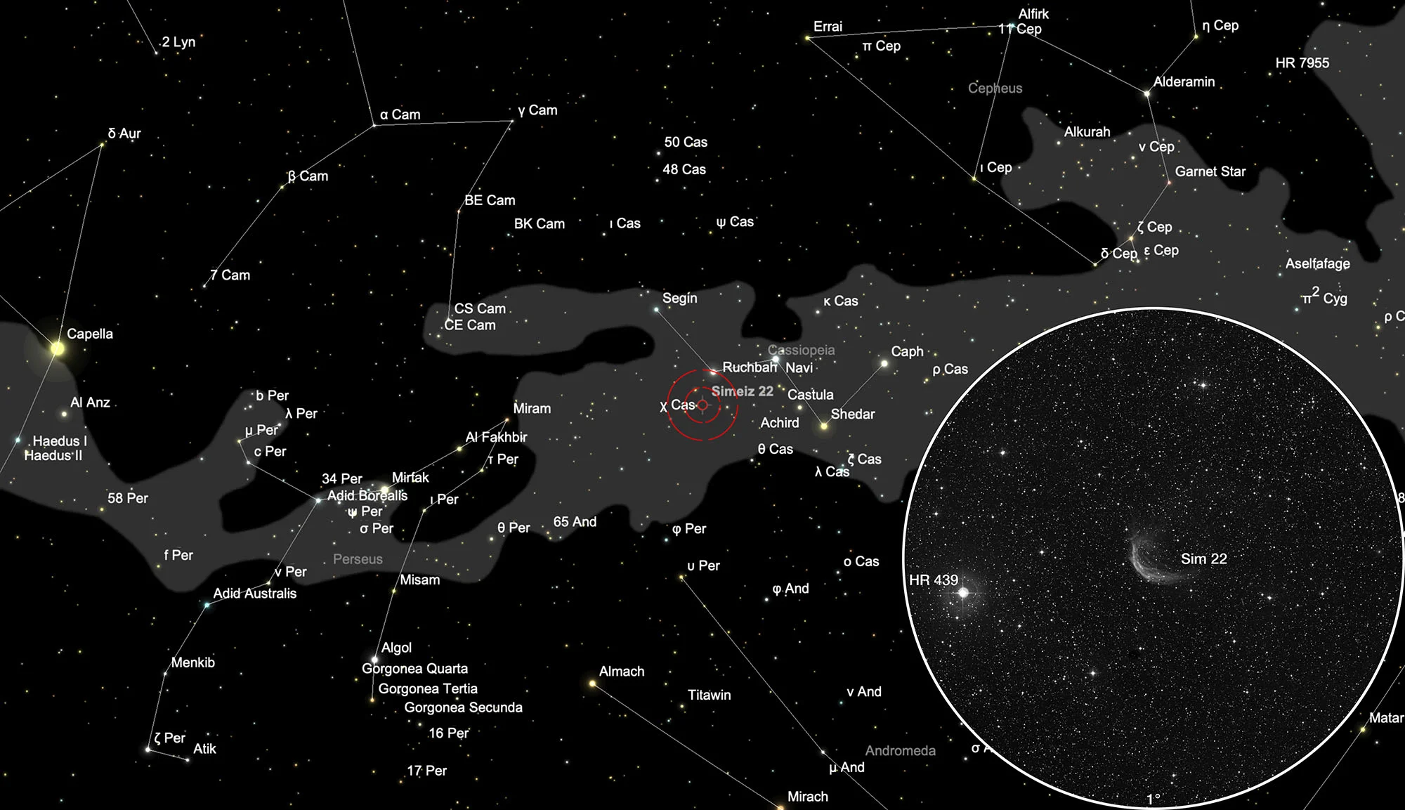 Finder Chart Planetary Nebula Simeis 22
