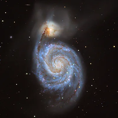 Whirlpool Galaxy, Arp 85