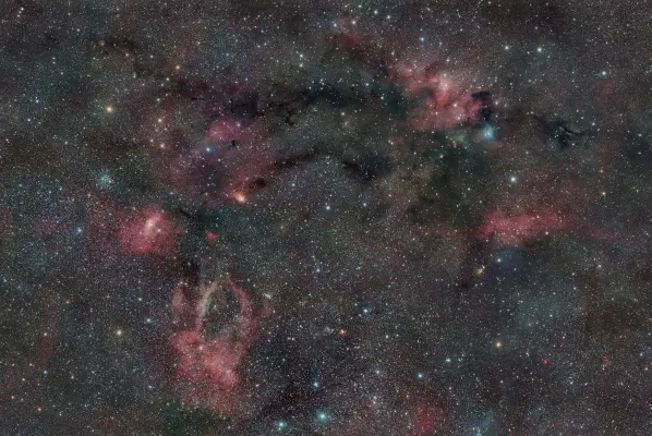 M 52, NGC 7635, Sh 2-155, Sh 2-157